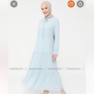 Light blue lined maxi dress